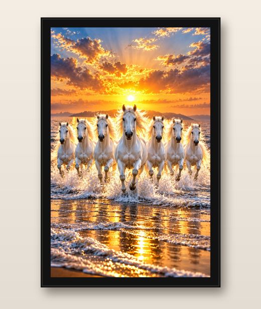7 Running Horses photo frame
